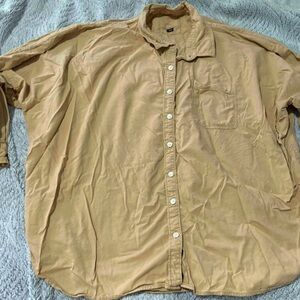 American Eagle Outfitters Men's Beige Button-Down Shirt